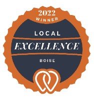 An award logo reads "2022 Winner Local Excellence Boise."
